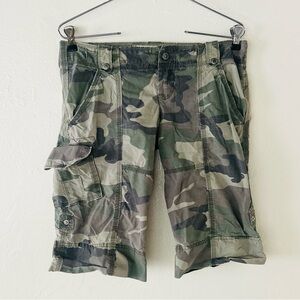 Abercrombie & Fitch Vintage Y2K Camo Cargo Shorts Low Rise XS